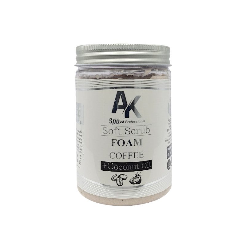 ak-foot-scrub-foam-coffee-coconut-600g (2) فوم لایهبردار و نرمکننده پا | با عصاره قهوه و روغن نارگیل – AK (۶۰۰ گرم)