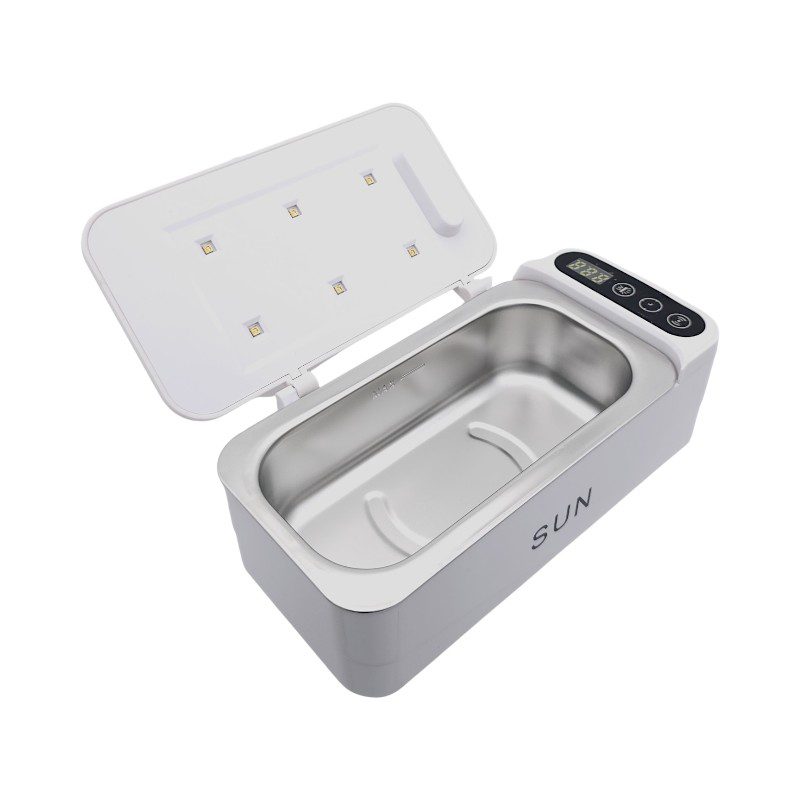 sun-yt-90-ultrasonic-uv-sterilizer (door open) دستگاه استریل و تمیزکننده اولتراسونیک مدل SUN YT-90 | مخصوص ابزار ناخن با اشعه UV | محفظه داخلی