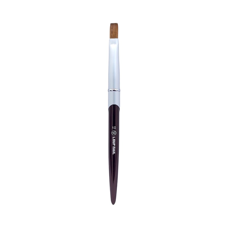 loup-nail-acrylic-brush-flat-no-10 قلم کاشت پودر سرتخت لوپ نیل Loup Nail |موی طبیعی | شماره 10