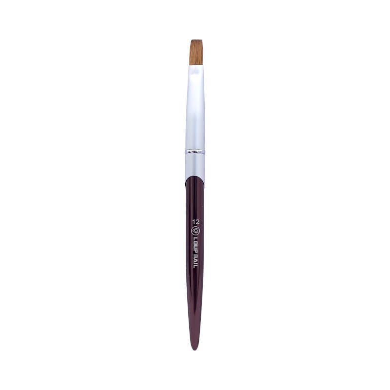 loup-nail-acrylic-brush-flat-no-12 قلم کاشت پودر سرتخت لوپ نیل Loup Nail |موی طبیعی | شماره 12
