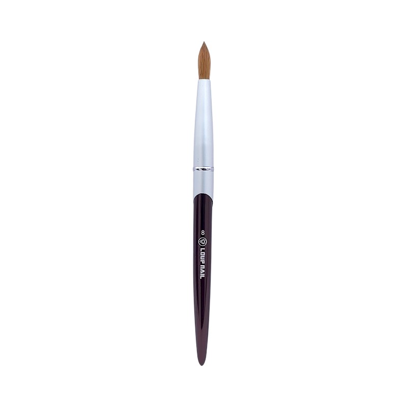 loup-nail-acrylic-brush-round-no-8 قلم کاشت پودر اشکی (سرگرد) لوپ نیل Loup Nail | موی طبیعی | شماره 8