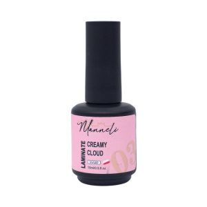 لمینت (رابربیس) کاشت ناخن مانلی Manneli | رنگ Creamy Cloud (صورتی کرمی) کد: 03 | حجم 15میل