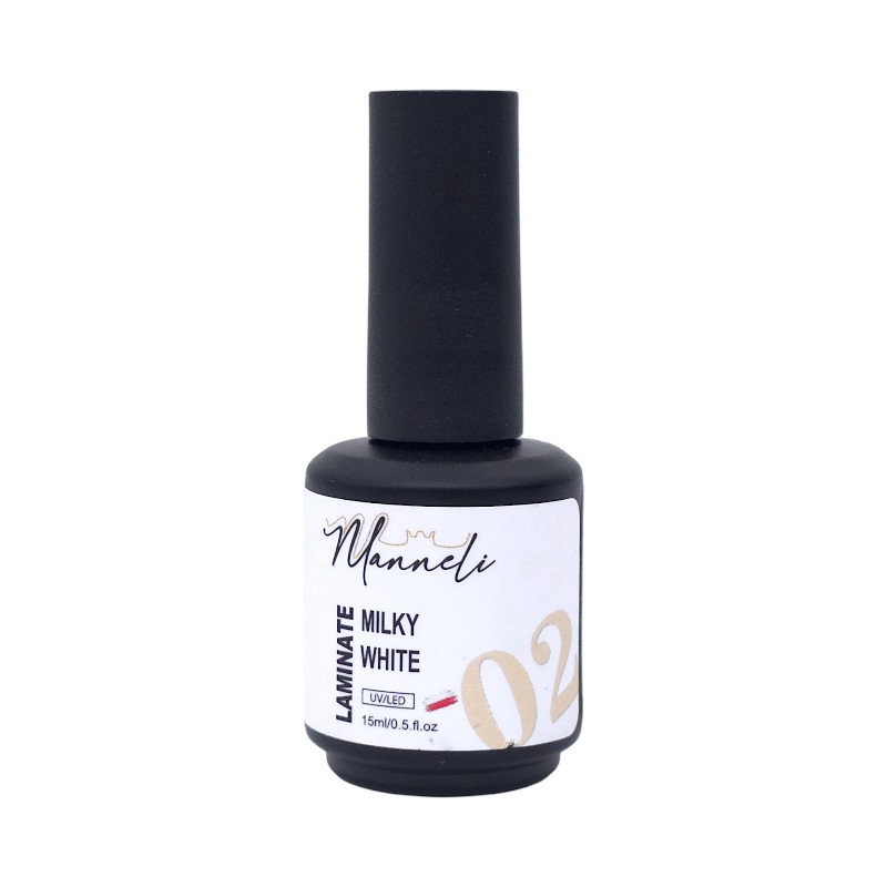 mannelli-rubber-base-milky-white-02-15ml لمینت (رابربیس) کاشت ناخن مانلی Manneli | رنگ Milky White کد: 02 | حجم 15میل