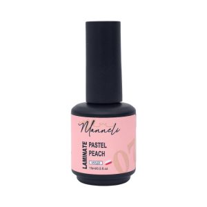لمینت (رابربیس) کاشت ناخن مانلی Manneli | رنگ Pastel Peach هلویی پاستلی کد: 07 | حجم 15میل
