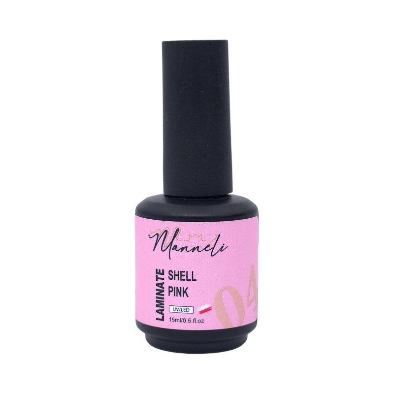 mannelli-rubber-base-shell-pink-04-15ml لمینت (رابربیس) کاشت ناخن مانلی Manneli | رنگ Shell Pink کد: 04 | حجم 15میل